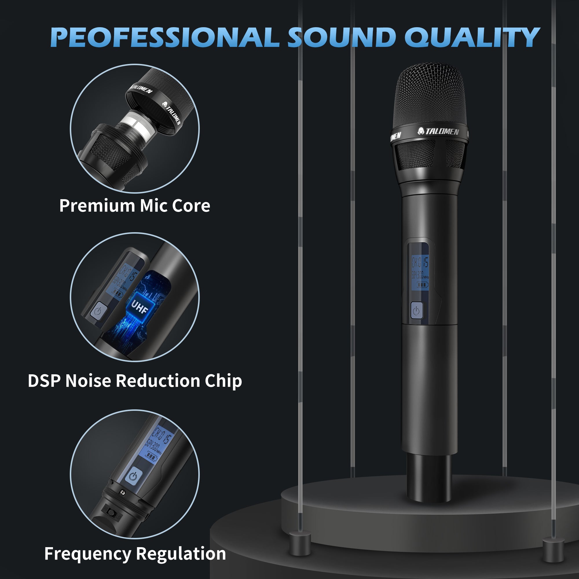 Talomen K120 Professional UHF Wireless Microphone System
