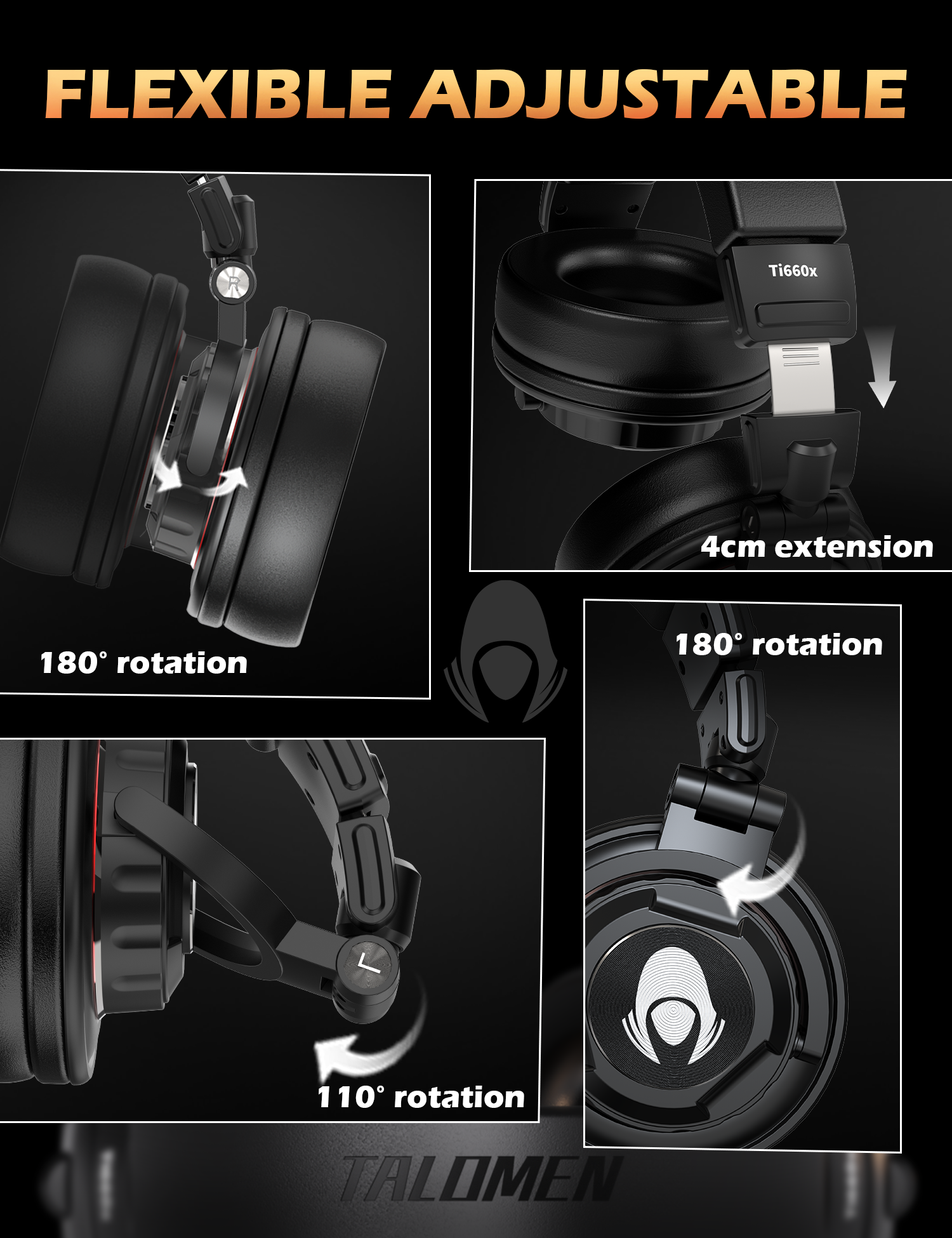 Talomen Ti660x | Casque filaire de surveillance de studio professionnel