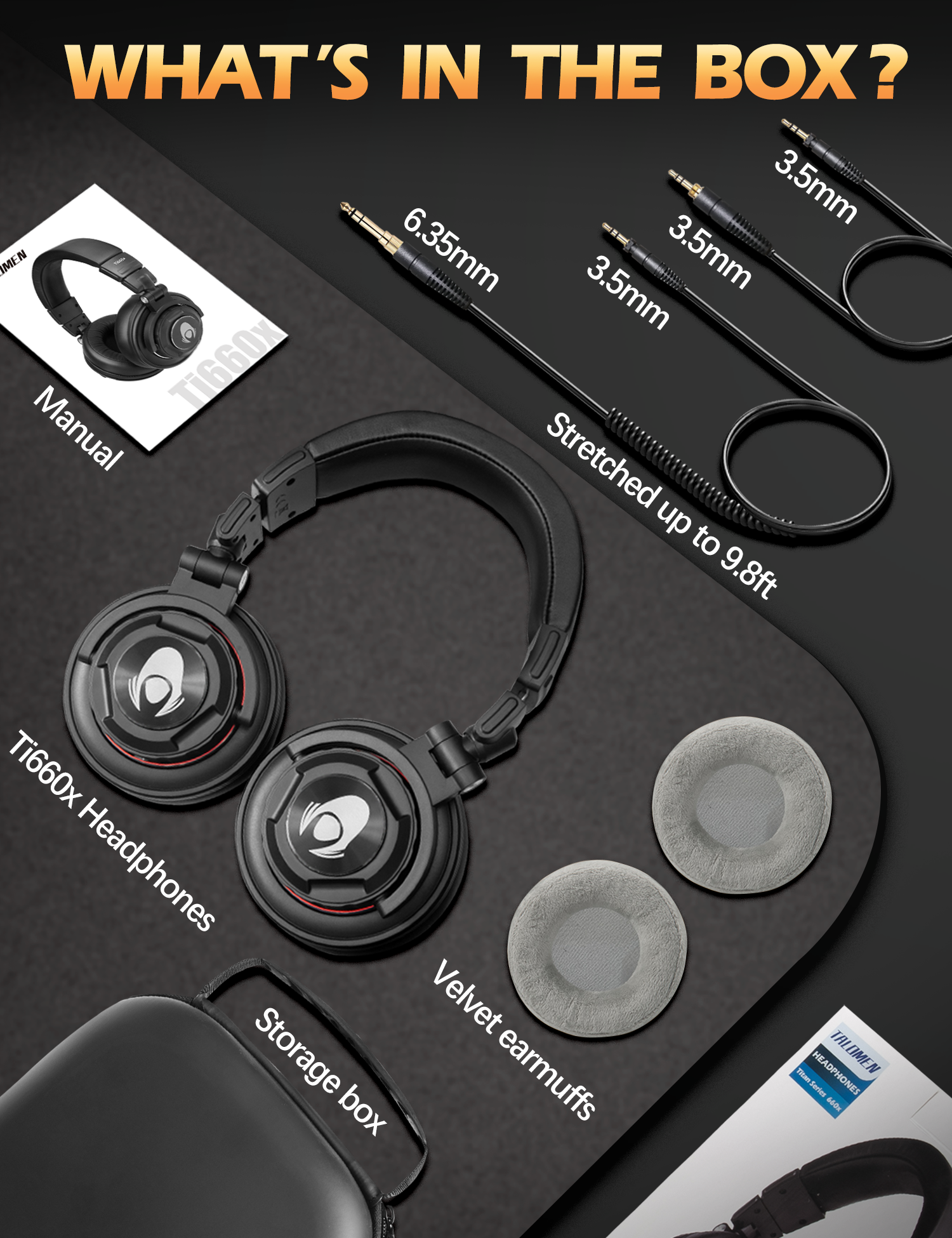 Talomen Ti660x | Casque filaire de surveillance de studio professionnel