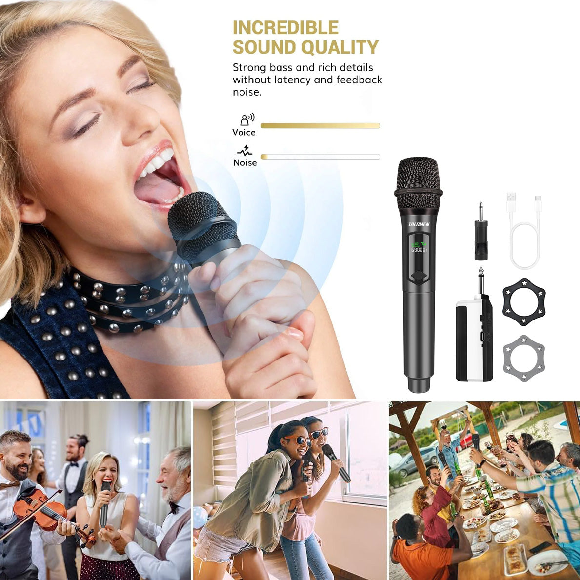 Talomen K60-2 | Dual Wireless Handheld Dynamic Microphone