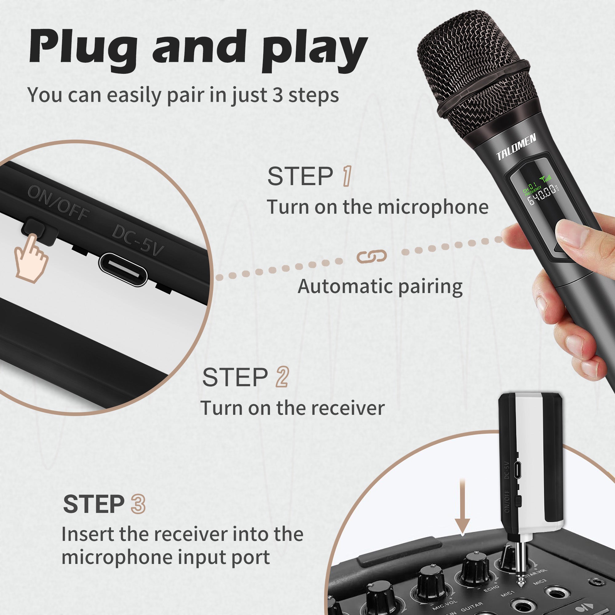 Talomen K60-2 | Dual Wireless Handheld Dynamic Microphone